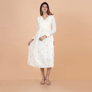 Khadi Jamdani Buti Long Kurta