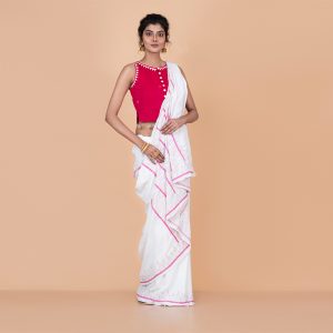 Maslin Saree With Katha Work