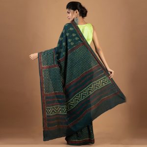 Pomegranate Natural Dye Dabu Print Saree