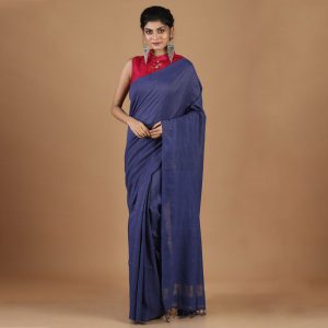 Organic Cotton Zari Stripe Saree