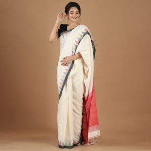 Khadi Temple Matka Pallu Saree