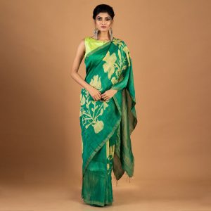 Hand Batik Linen Saree