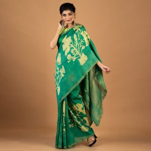 Hand Batik Linen Saree