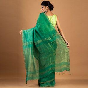 Hand Batik Linen Saree