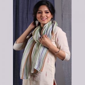 Stripe Cotton Silk Stole