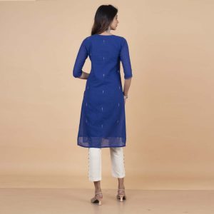 Malkha Khadi Jamdani Katha Work Kurta