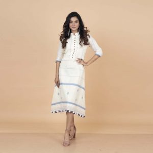 Khadi Jamdani Buti Dress