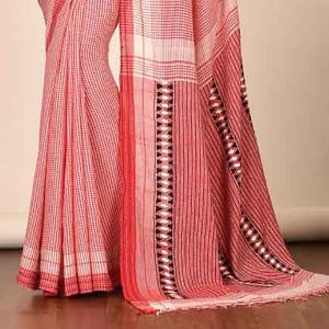 Shadow Stitch Khadi Saree