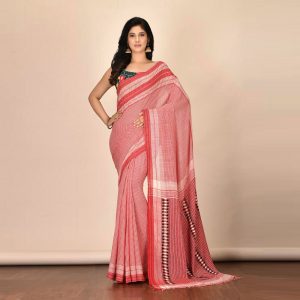 Shadow Stitch Khadi Saree