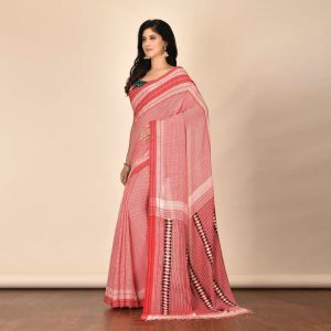 Shadow Stitch Khadi Saree