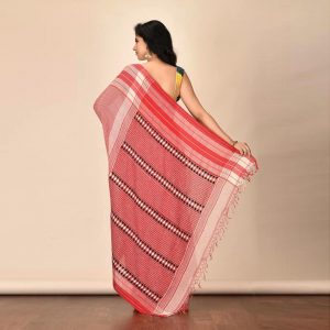 Shadow Stitch Khadi Saree