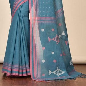 Fish Design Jamdani Saree