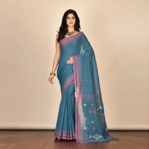 Fish Design Jamdani Saree