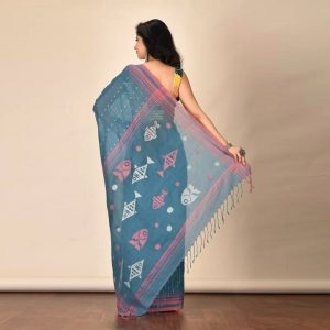 Fish Design Jamdani Saree