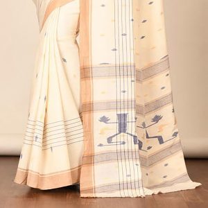 Jamdani Weaved Organic Cotton Saree