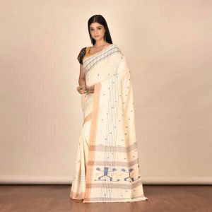 Jamdani Weaved Organic Cotton Saree