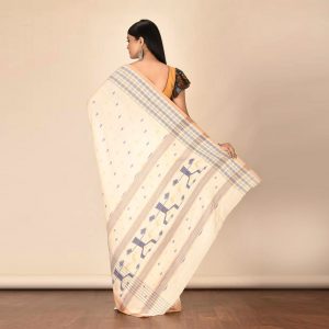 Jamdani Weaved Organic Cotton Saree