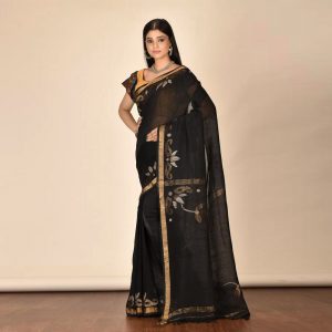 Silk Linen Jamdani Saree