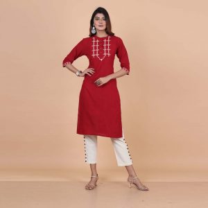 kashida Khadi Kurta